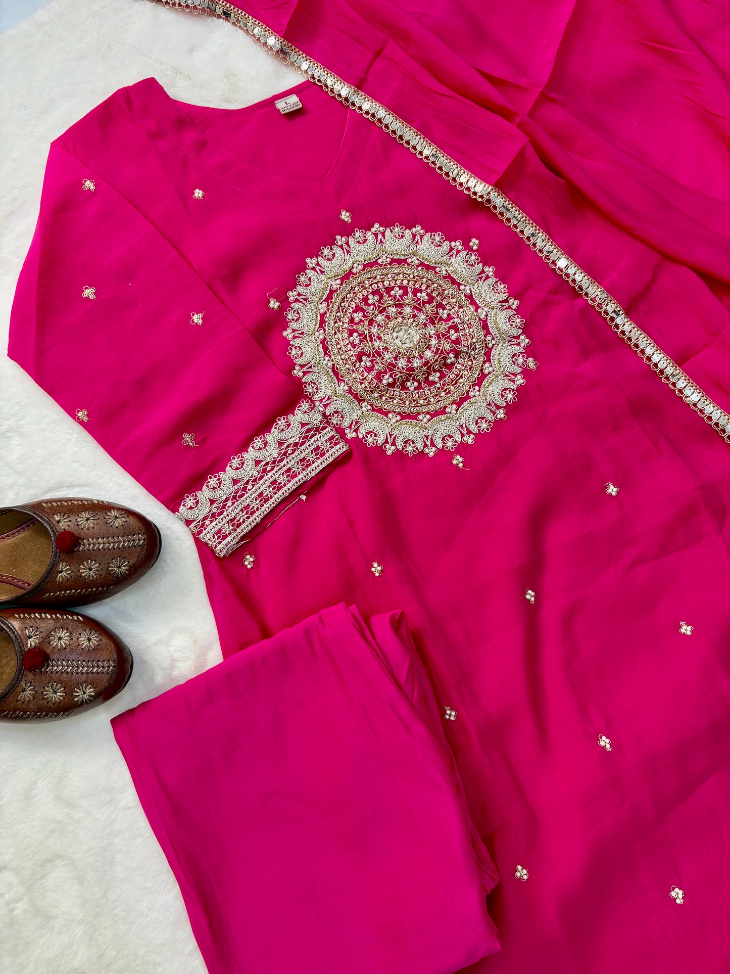 Designer Handwork Roman silk suit