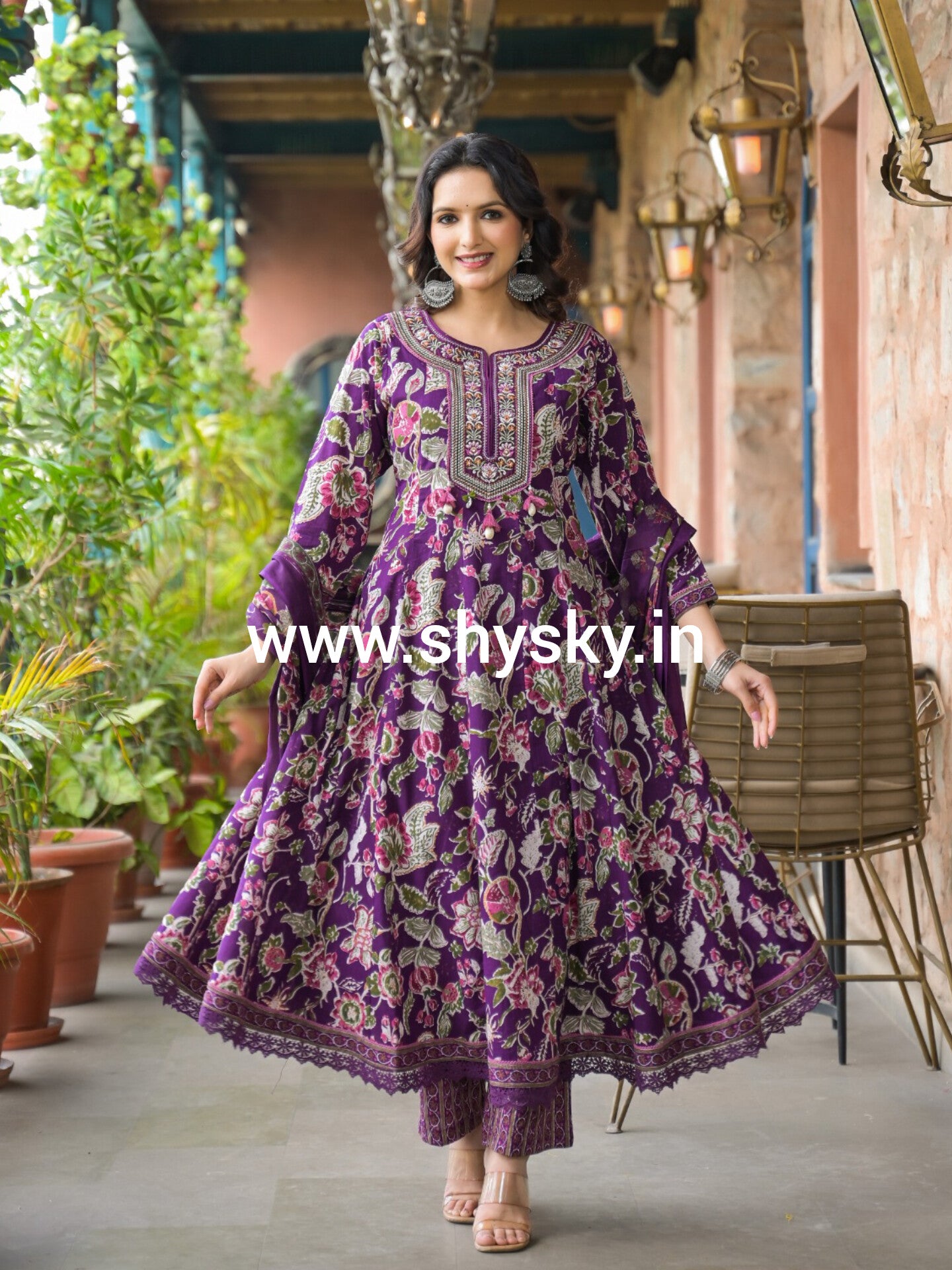 Elegant Premium Heavy Cotton Anarkali Set