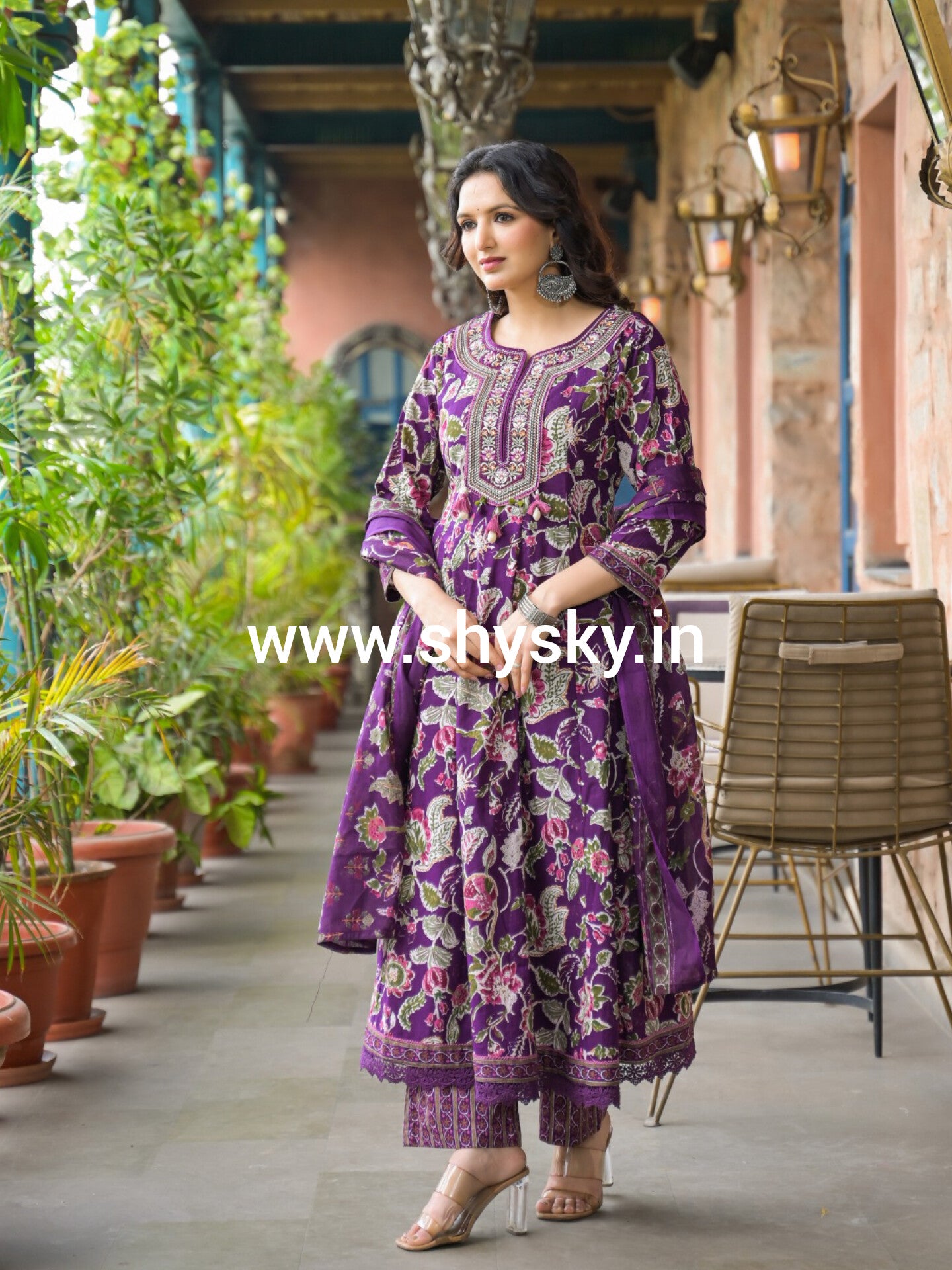 Elegant Premium Heavy Cotton Anarkali Set