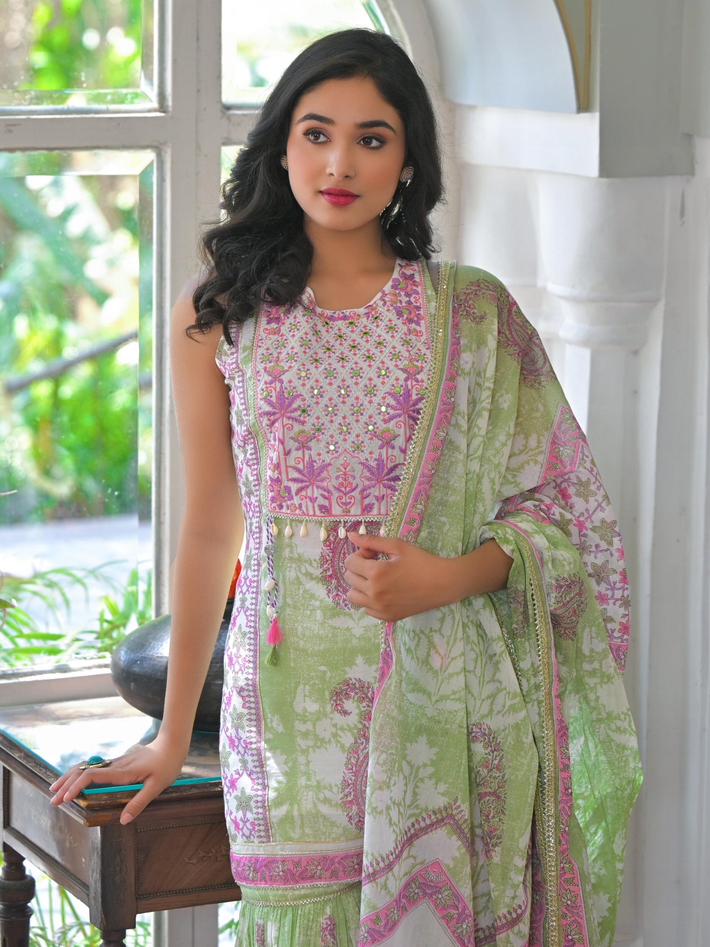 Pure Mulmul cotton sharara set