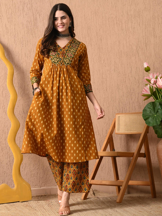 Pure cotton ikkat suit set