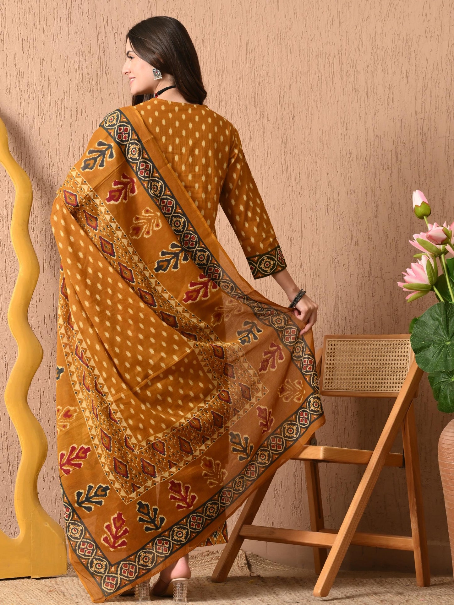 Pure cotton ikkat suit set