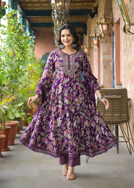 Elegant Premium Heavy Cotton Anarkali Set