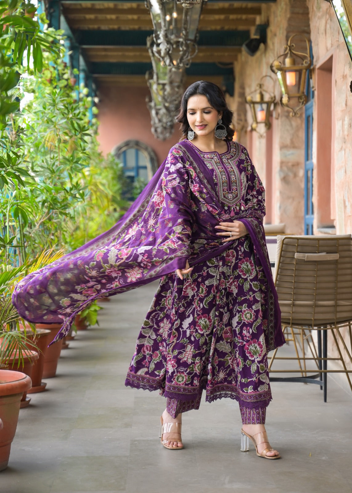 Elegant Premium Heavy Cotton Anarkali Set