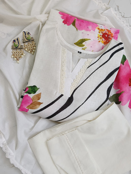 Floral with digital print