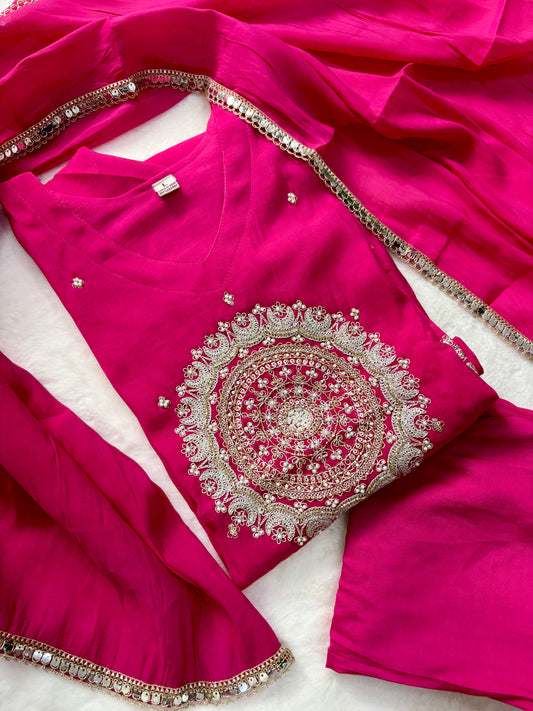 Designer Handwork Roman silk suit