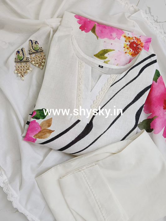 Floral with digital print