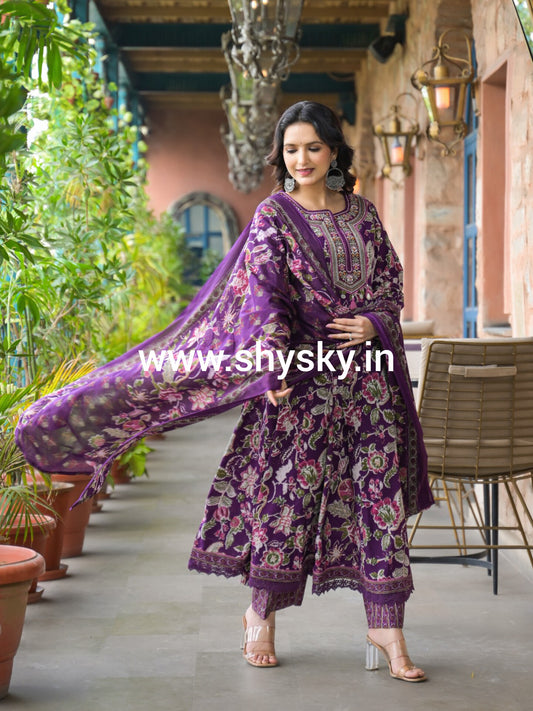 Elegant Premium Heavy Cotton Anarkali Set