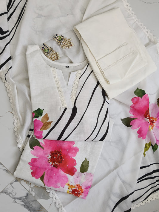 Floral with digital print